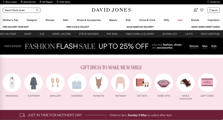 David Jones: Fashion Flash Sale – Up to 25% Off